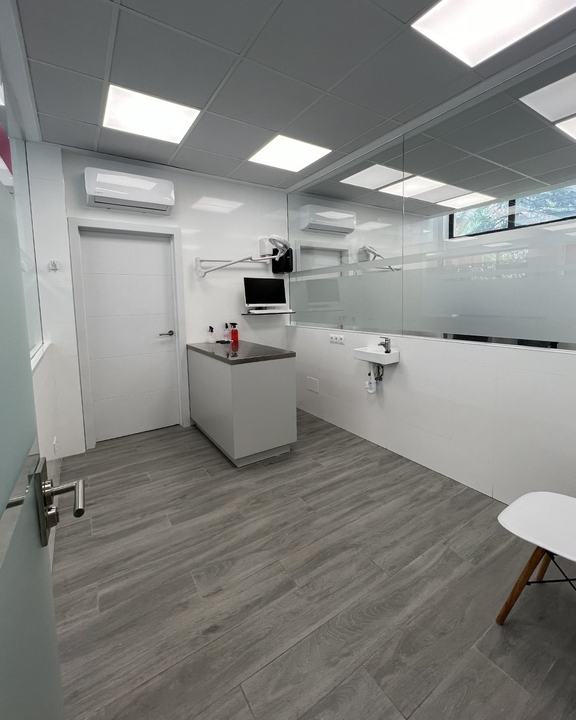 Sala de consulta veterinaria de la clínica en Aluche